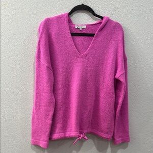 Zele Pink V-Neck Cropped Sweater